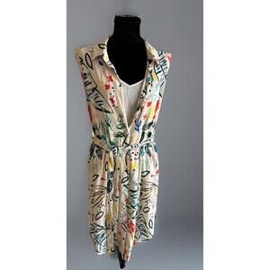 FATE Artsy Boho Linen Blend Shirt Dress Cotton Dress Liner Size Medium Lagenlook